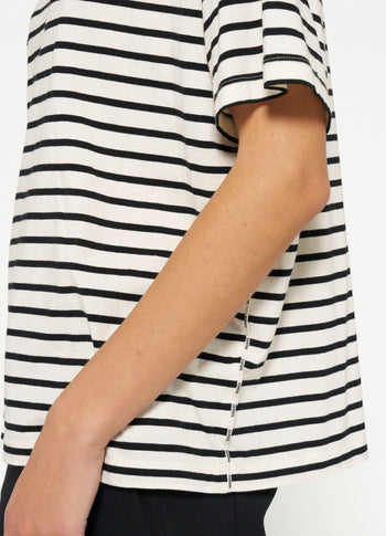 THE TEE STRIPES | white/black