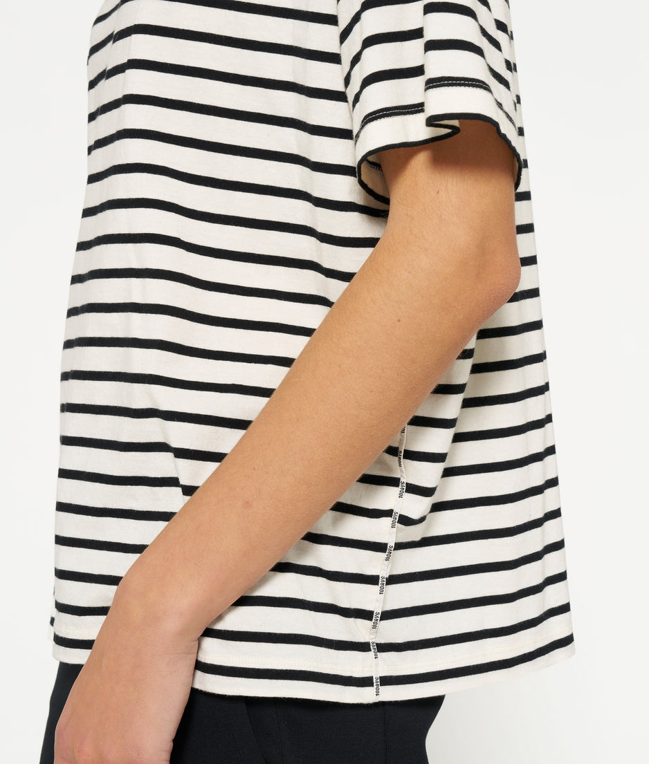 THE TEE STRIPES | white/black