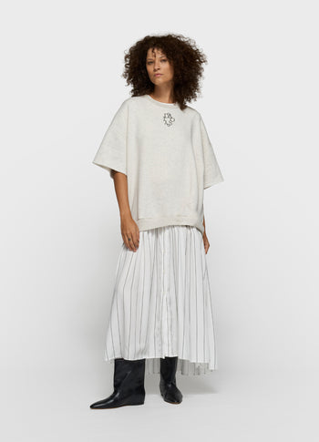 statement sweater dress | soft white melee