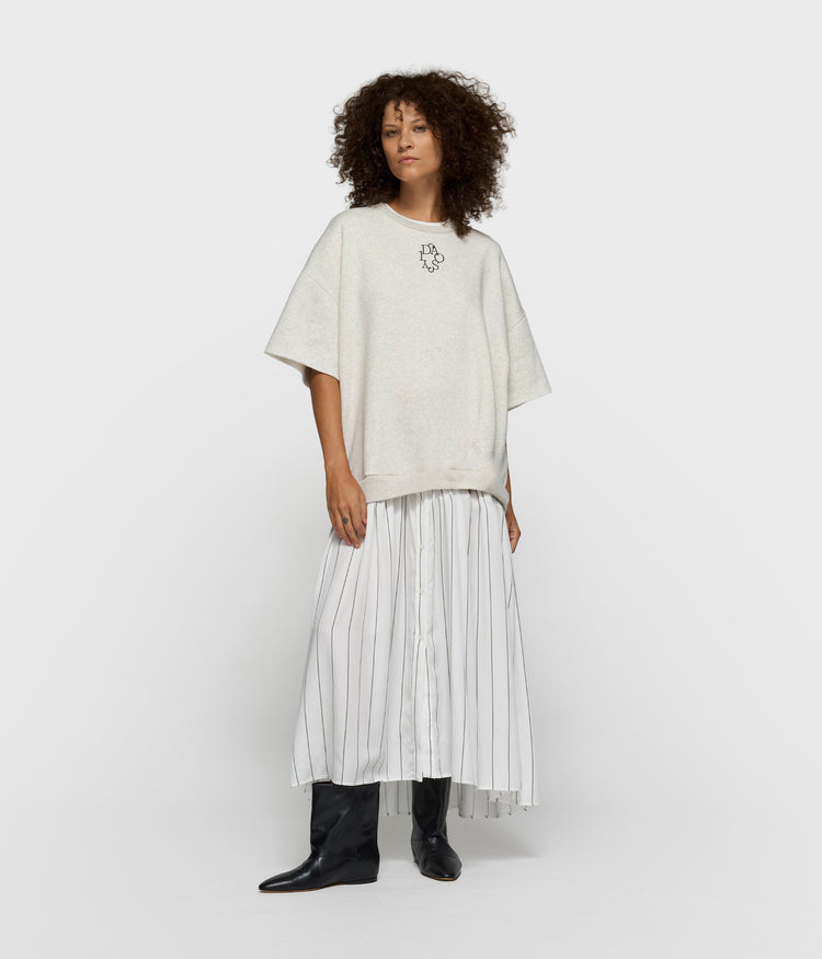 statement sweater dress | soft white melee