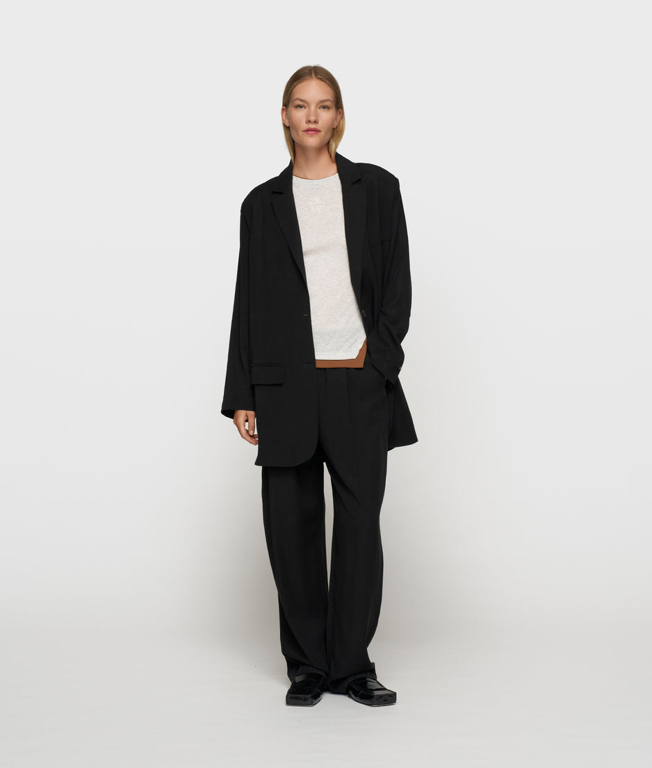 long sleeve tee rib | soft white melee