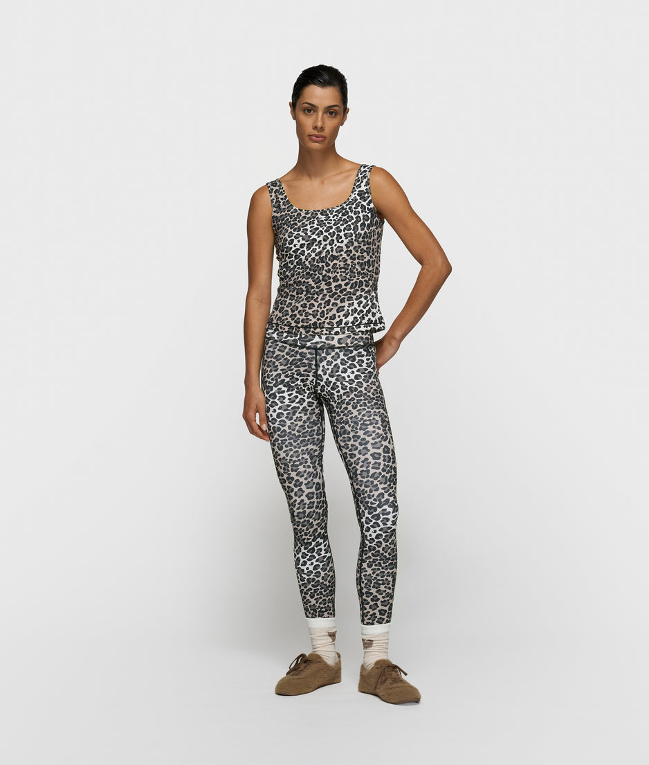 slimfit tanktop leopard | ecru