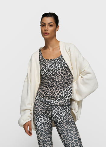 slimfit tanktop leopard | ecru