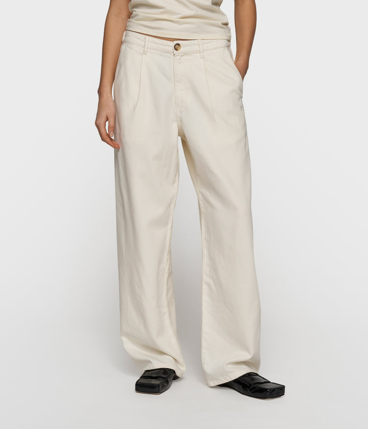 soft twill pants | ecru