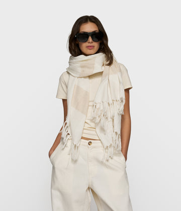 scarf cotton lurex | ecru