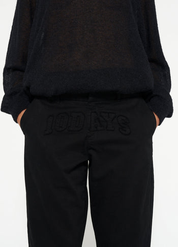 crew neck knit dress | black