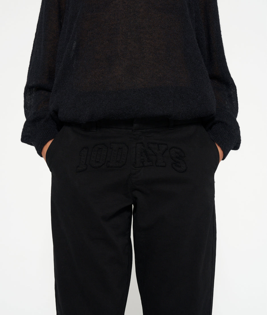 crew neck knit dress | black