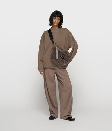 baseball cardigan fleece | moonrock
