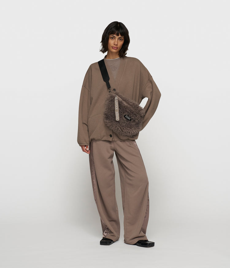 baseball cardigan fleece | moonrock