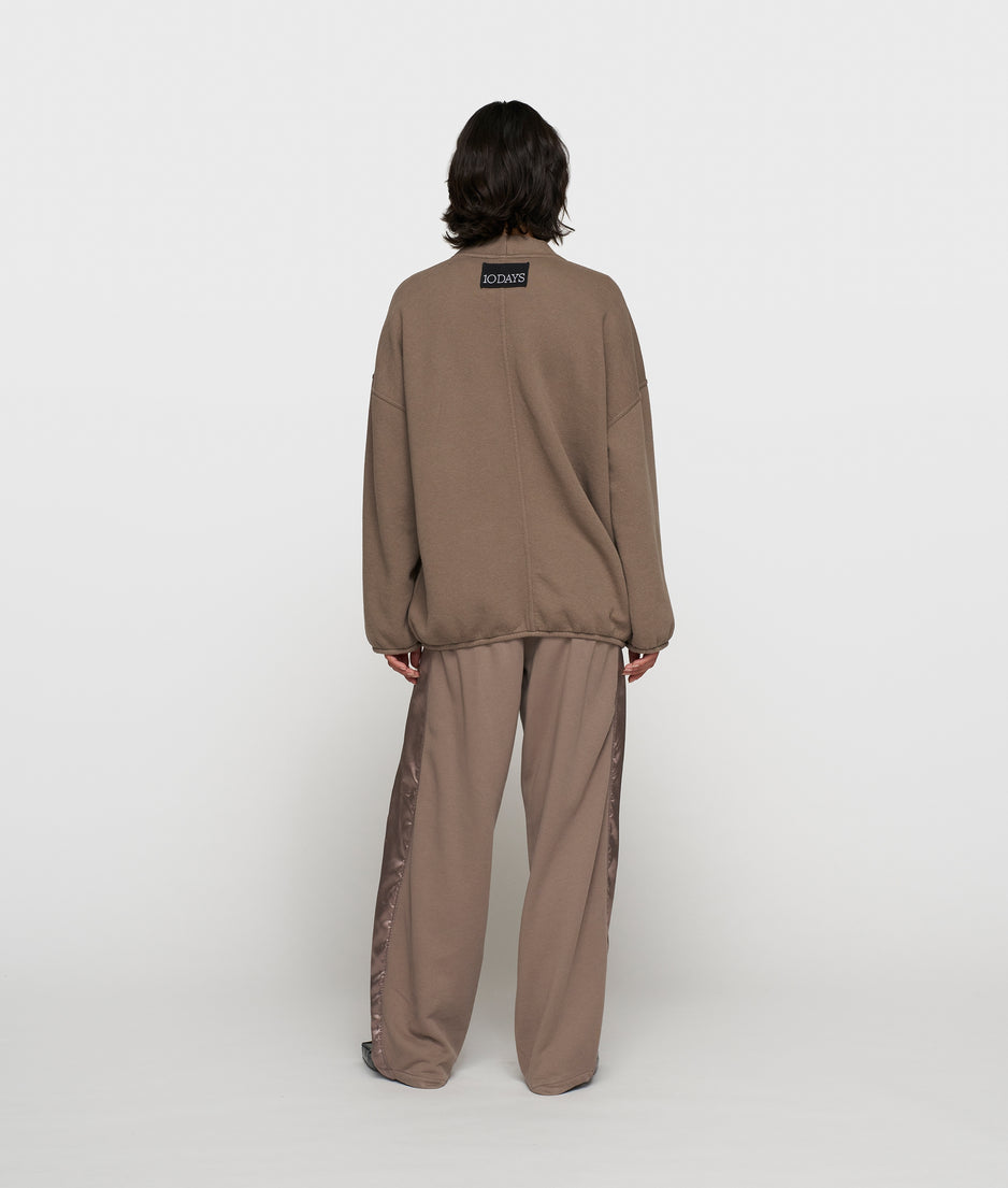 baseball cardigan fleece | moonrock