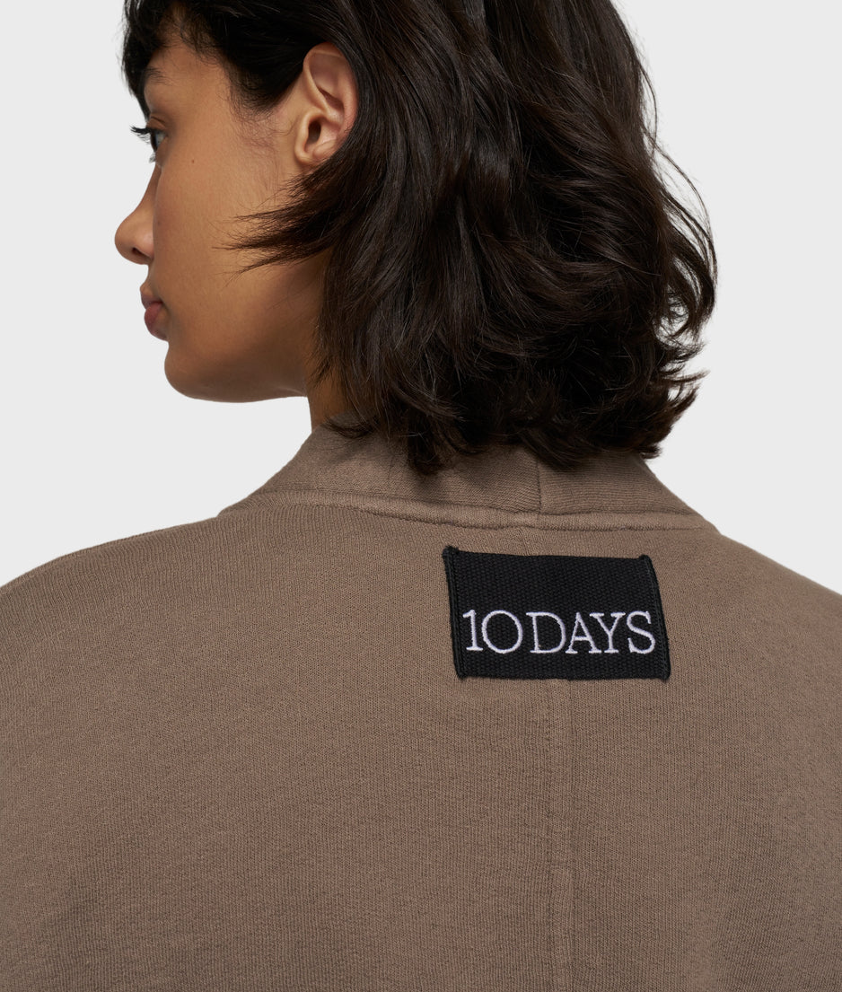 baseball cardigan fleece | moonrock