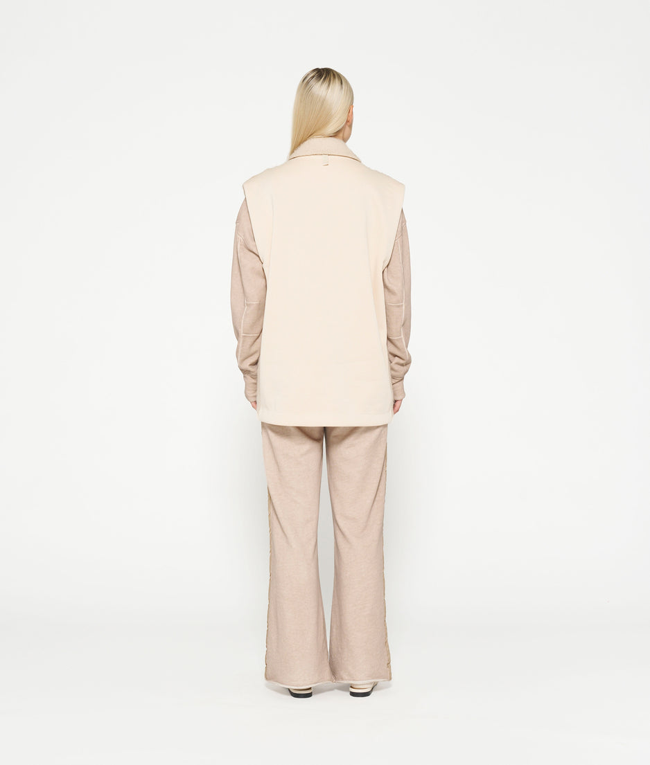 hairy sleeveless blazer | sepia sand