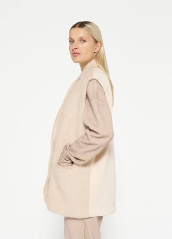 hairy sleeveless blazer | sepia sand