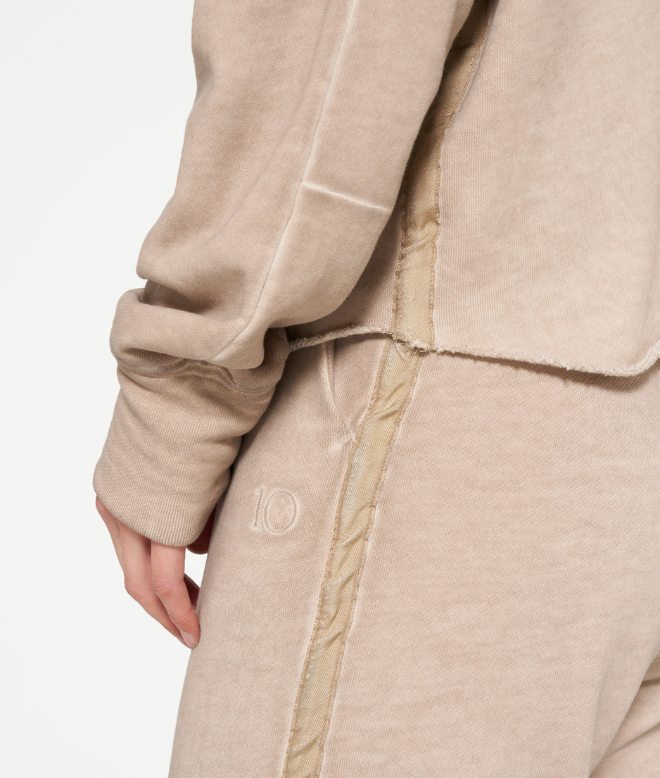 double v-neck sweat | sepia sand