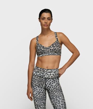 sporty bra leopard | ecru