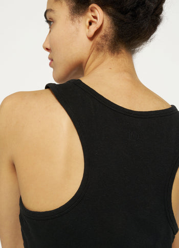 singlet linen cotton | black