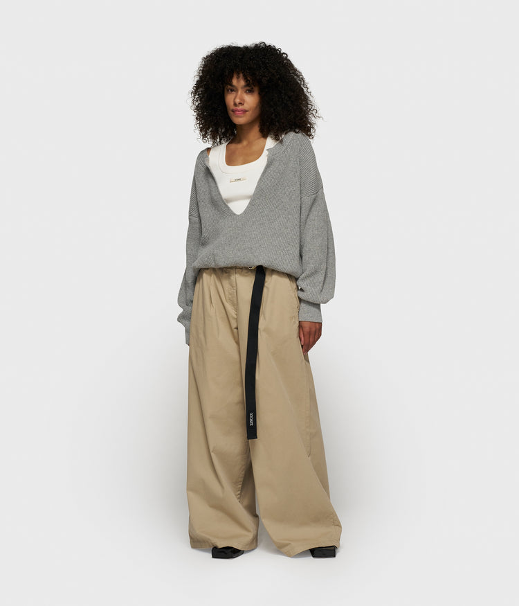 wide pants twill | earth