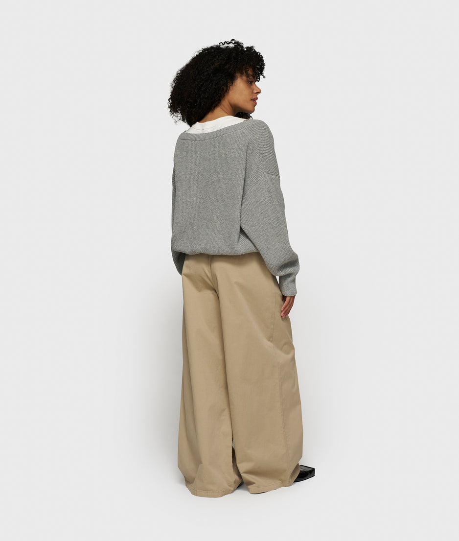 wide pants twill | earth