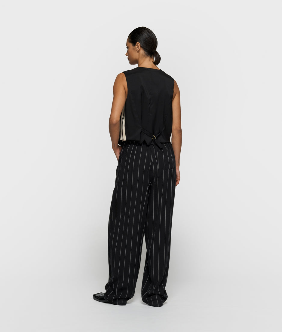 pants pinstripe | black