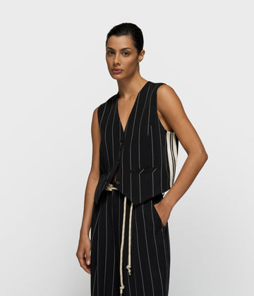 gilet pinstripe | black
