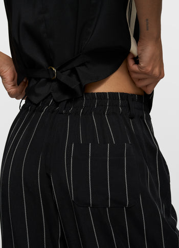 pants pinstripe | black