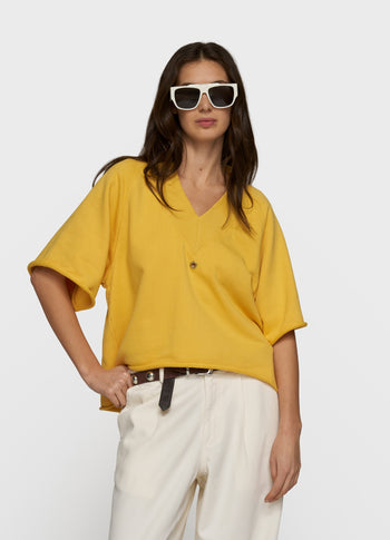 short sleeve sweater v-neck | mango