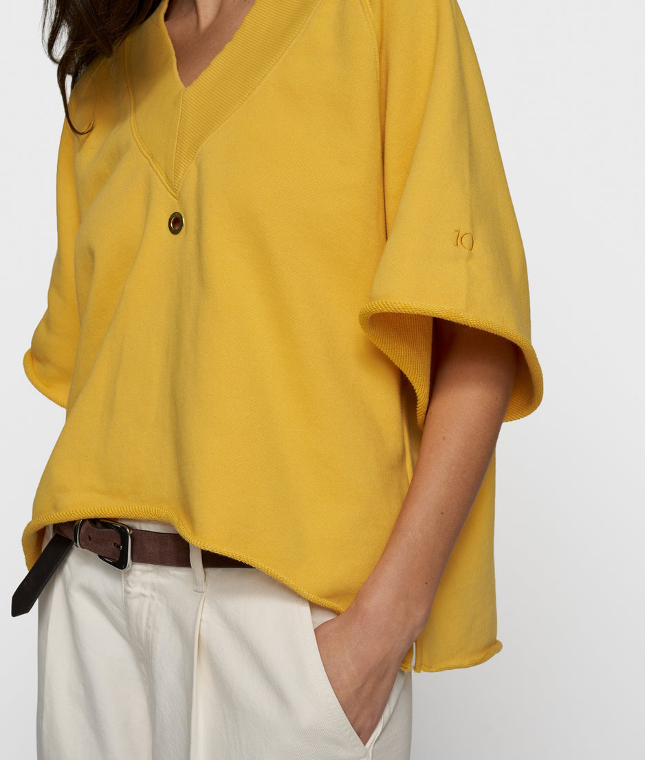 short sleeve sweater v-neck | mango