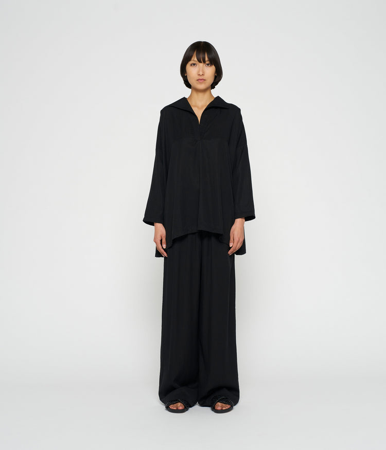 flowy woven pants | black