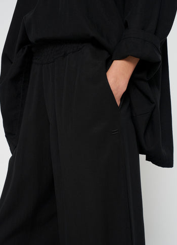 flowy woven pants | black