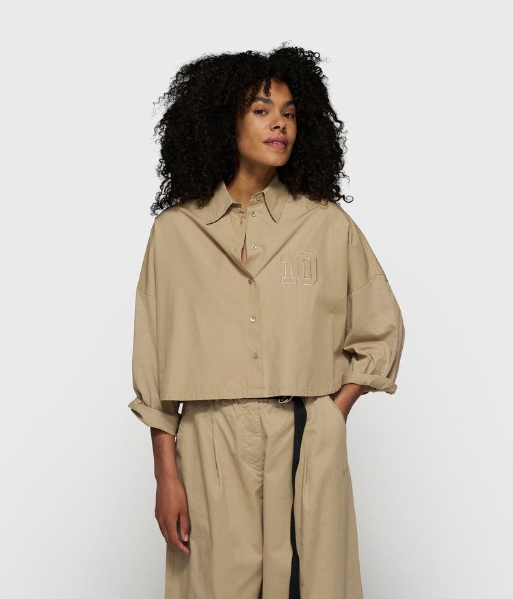 oversized cropped shirt | earth