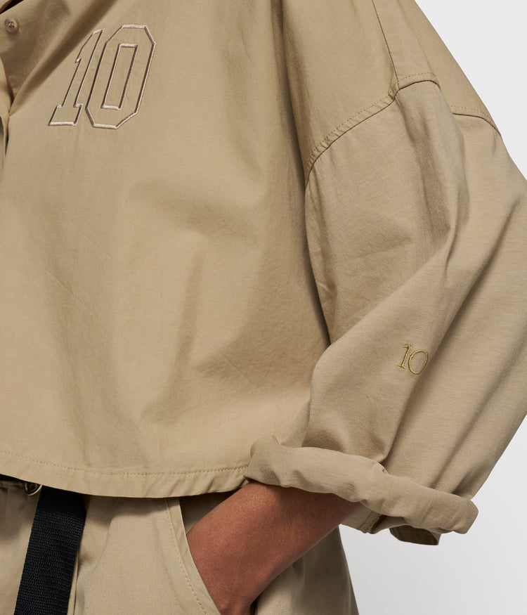 oversized cropped shirt | earth