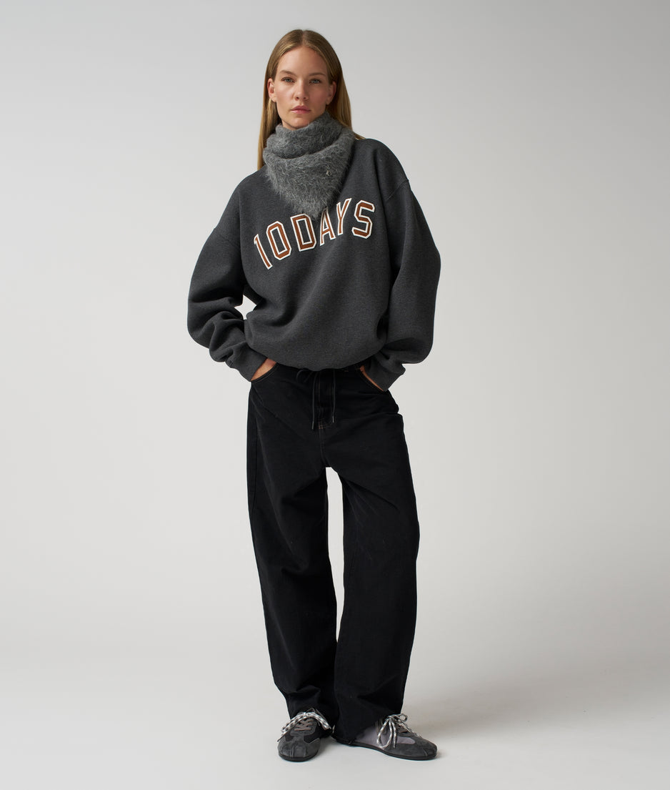 straight leg pants twill | black