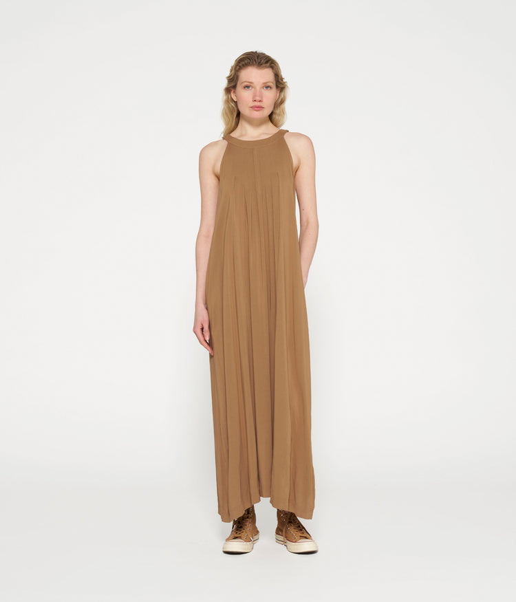 smoking dress | cedar brown