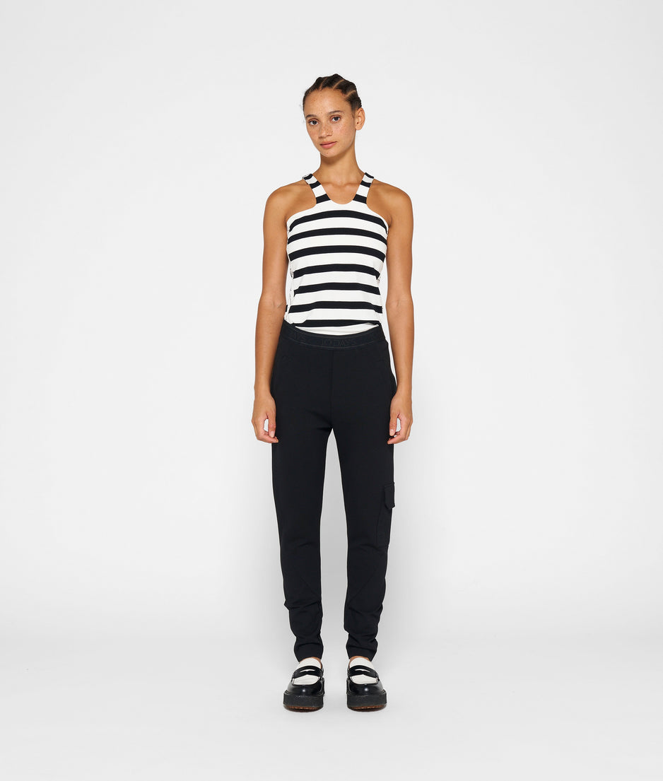 sporty wrapper stripes | ecru/black