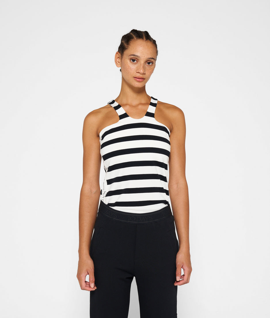 sporty wrapper stripes | ecru/black