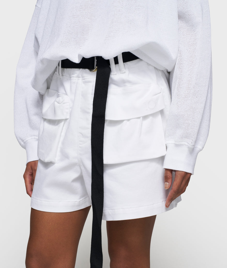 utility shorts | optic white