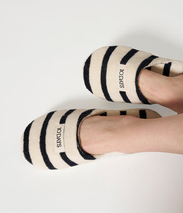 slippers stripes | ecru/black