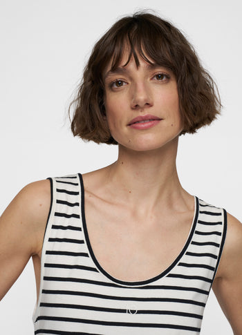 tank top stripes | ecru/black