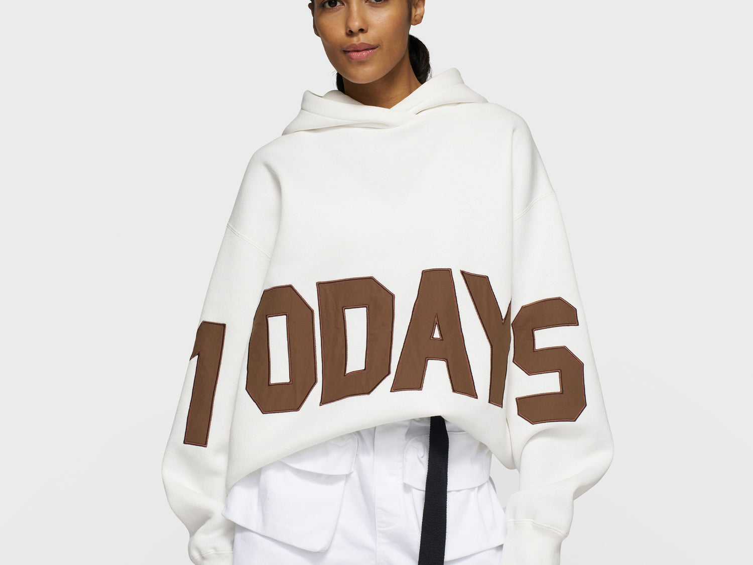 statement logo hoodie | ecru