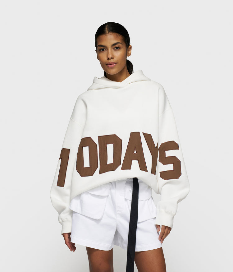 statement logo hoodie | ecru