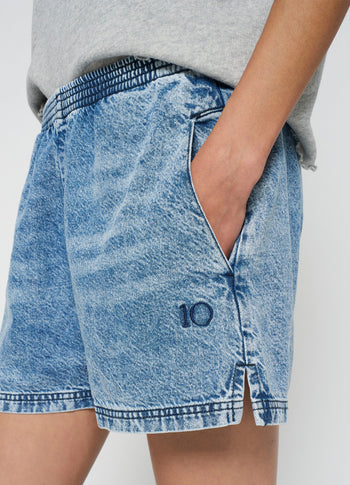 flowy shorts | blue denim