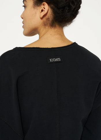 longsleeve mini dress fleece | black