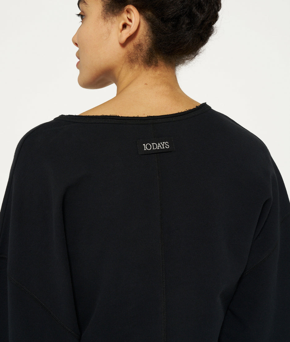 longsleeve mini dress fleece | black