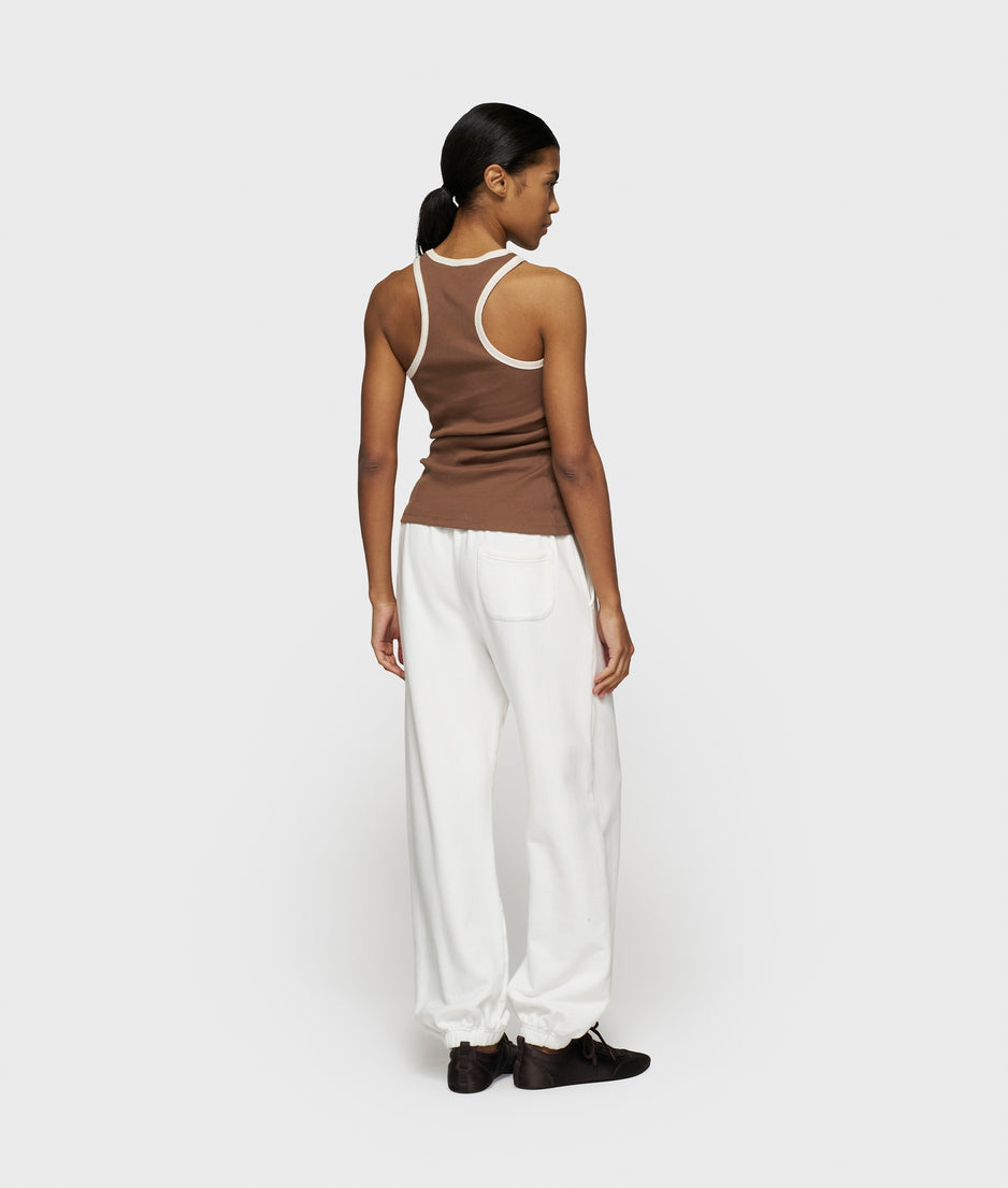 tank top rib contrast | truffle
