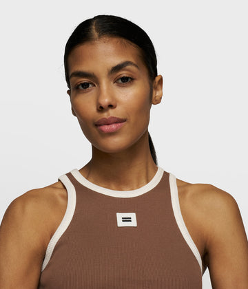 tank top rib contrast | truffle