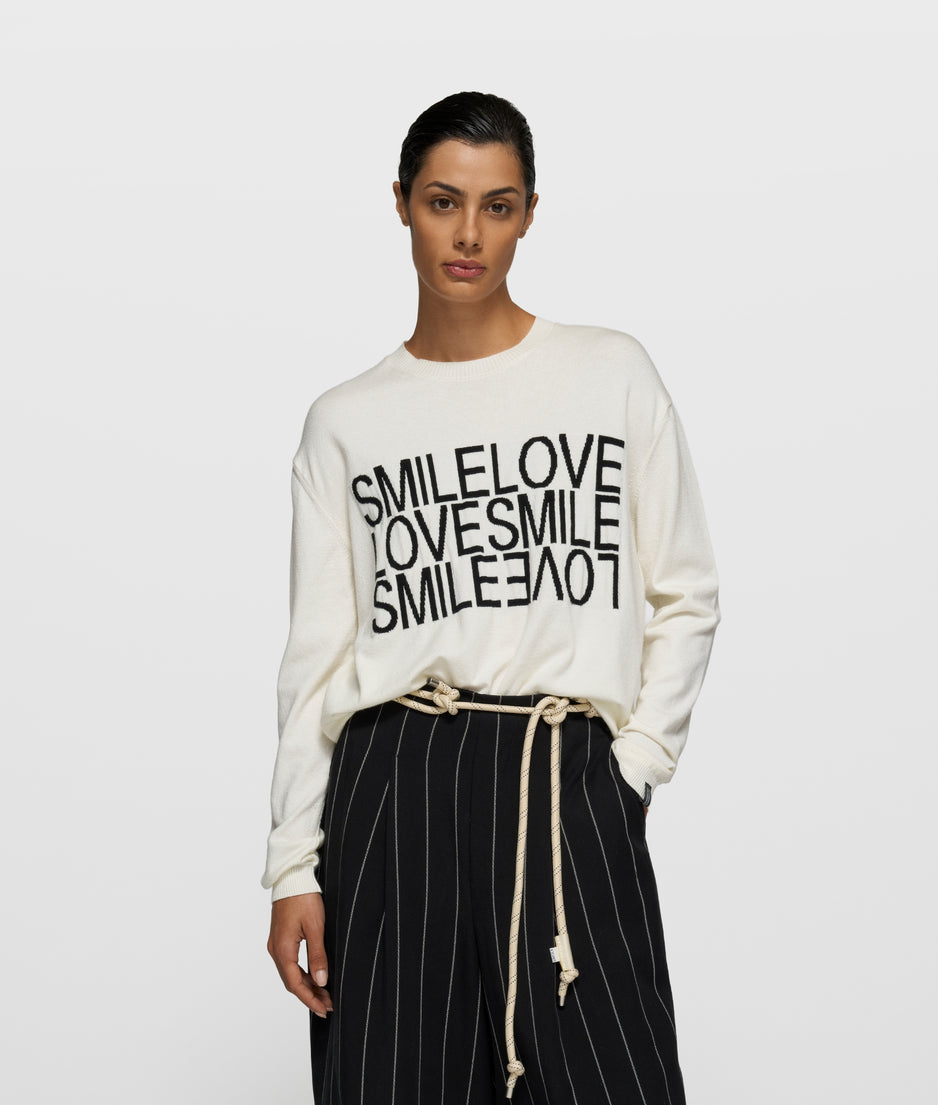 smile love knit sweater | ecru | 10DAYS | Official Online Store