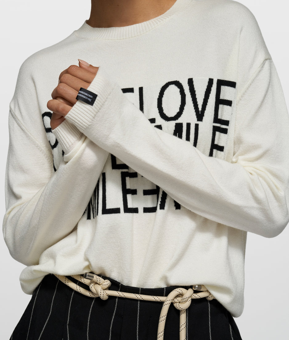 smile love knit sweater | ecru | 10DAYS | Official Online Store
