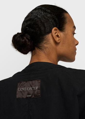 poplin bomber | black