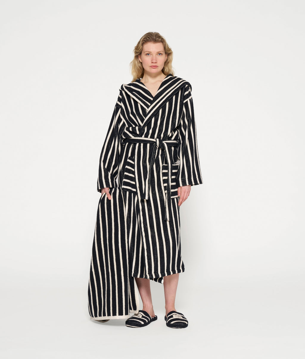 bathrobe stripes | black/ecru