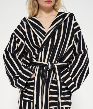 bathrobe stripes | black/ecru